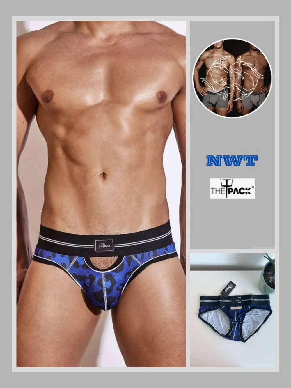 ThePack - Leopard Peek Brief - Blue (M)
